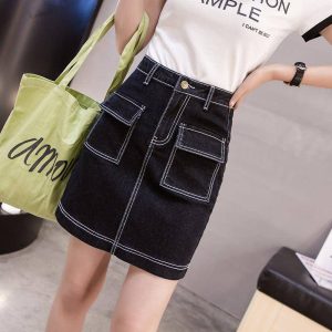 Deeeze Pocket Front Denim Skirt